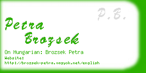 petra brozsek business card